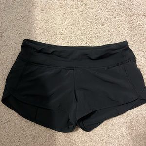lululemon black lined shorts